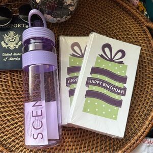 SCENTSY Branded Water Bottle and 2 Packs of SCENTSY Consultant Birthday Cards